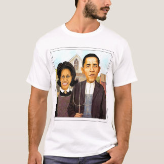 Camiseta Barack Obama e Michelle Obama em gótico americano