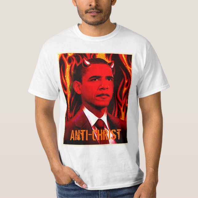 Camiseta Barack Obama o Anti-Cristo (Frente)