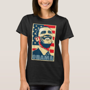 Camiseta Barack Obama Presidente 44 American Flag Happy Dem