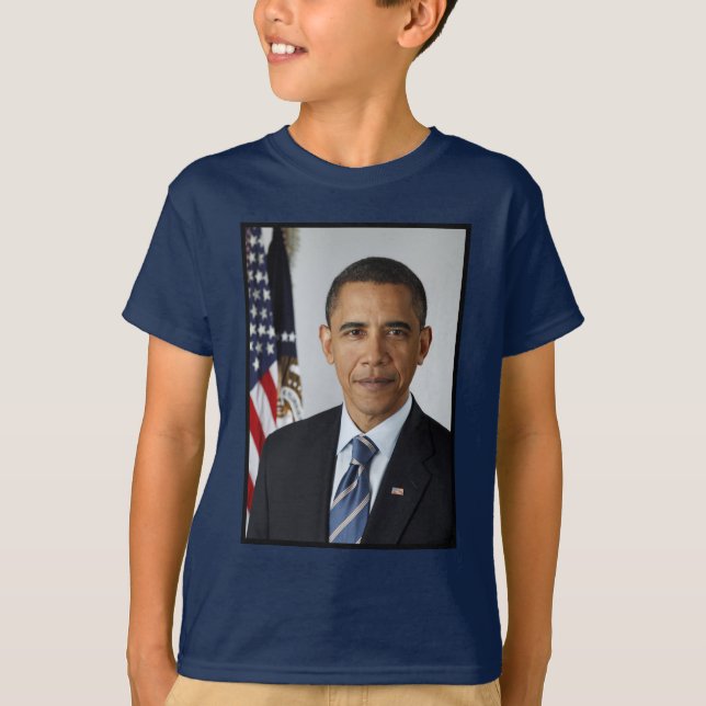 Camiseta Barack Obama Presidente dos EUA Casa Branca Retrat (Frente)