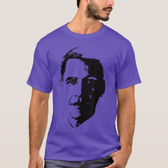 Camiseta Barack Obama Rosto 44º POTUS Patriótico Democrata  (Frente)