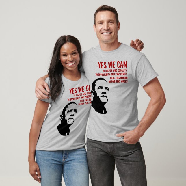 Camiseta Barack Obama: SIM, PODEMOS...manga longa (Unissex)