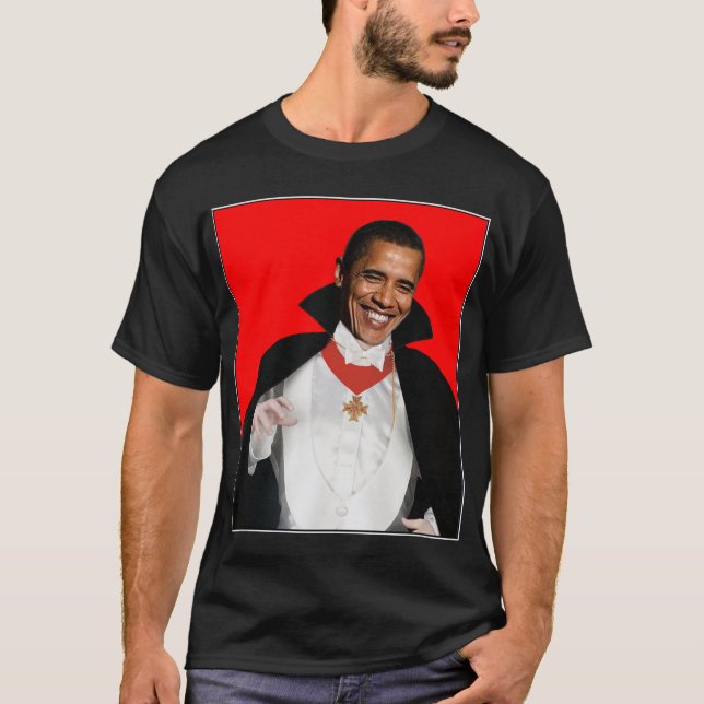 Camiseta BARACKULA o Dia das Bruxas feliz Barack Obama (Frente)