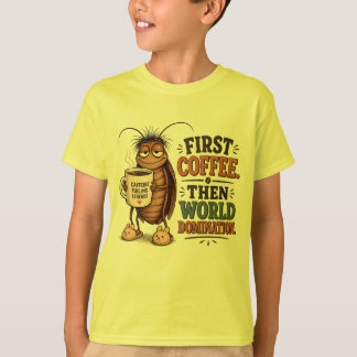 Camiseta Barata de Desenho Animado Fofa e Divertida de Café