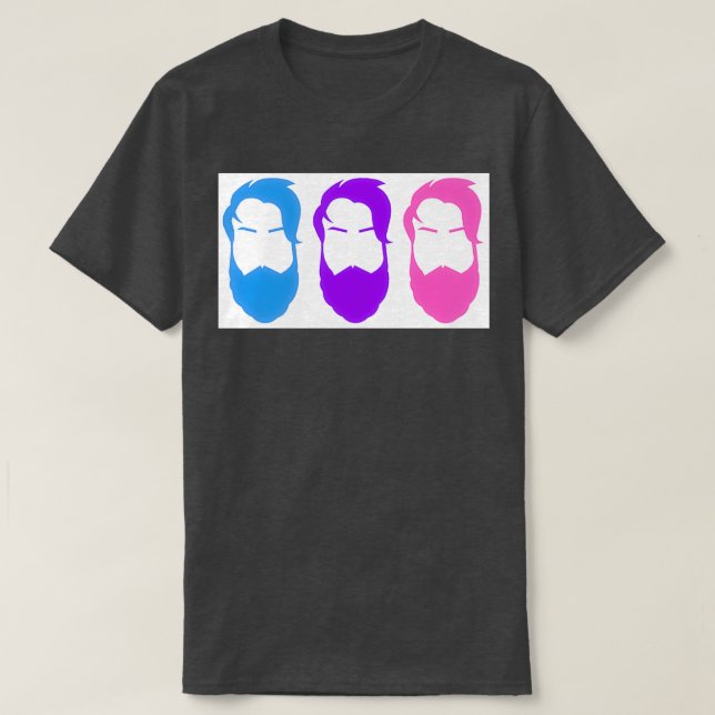 Camiseta Barba arco-íris 1 (Frente do Design)
