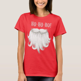 Camiseta Barba branca engraçada de Papai Noel que ri "Ho ho