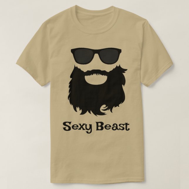 Camiseta Barba de Bastquot e Óculos de Sol Quot Sexy para B (Frente do Design)