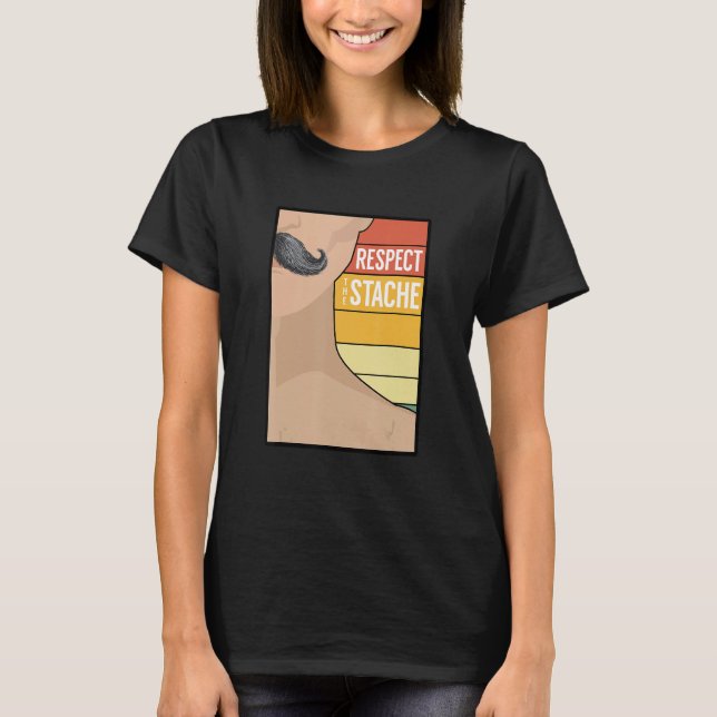 Camiseta Barba de bigode cavalga com humor de barba retrora (Frente)