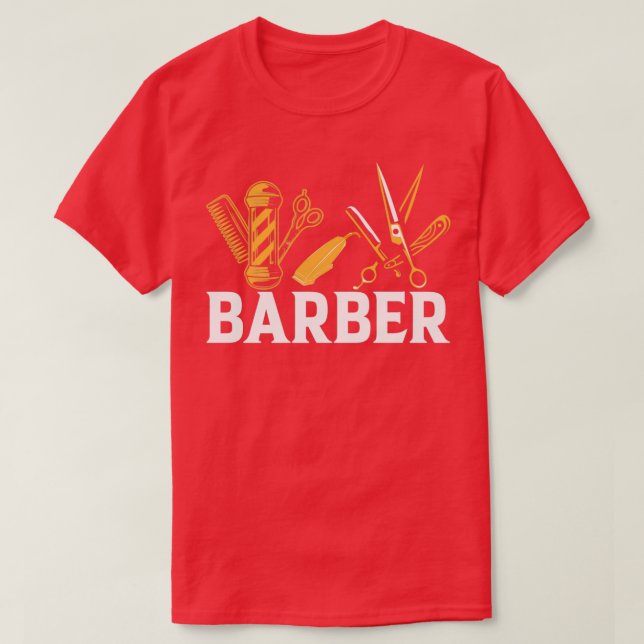 Camiseta barba de cabeleireiro barbeador (Frente do Design)