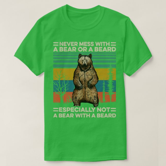 Camiseta Barba De Urso Nunca Mora Com Urso Ou Barba (Frente do Design)