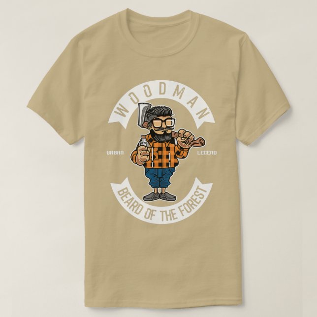 Camiseta Barba De Woodman Da Floresta Lumberjack (Frente do Design)