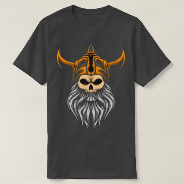 Camiseta Barba E Crânio Viajante (Frente do Design)