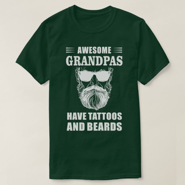 Camiseta Barba e presentes de tatuagem com vovô 3 (Frente do Design)