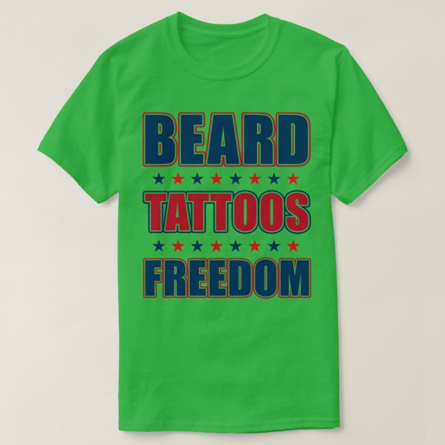 Camiseta Barba E Tatuagem Homens Presente Americano Ocupado (Frente do Design)