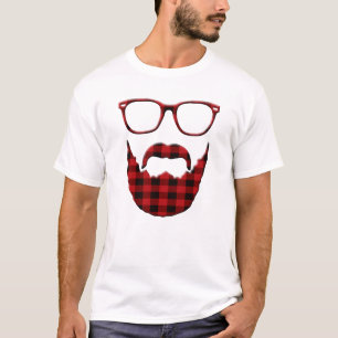 Camiseta Barba e vidros da xadrez do hipster