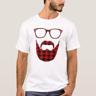 Camiseta Barba e vidros da xadrez do hipster