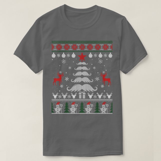 Camiseta Barba Engraçada Adora Árvore de Natal Feia Natal S (Frente do Design)