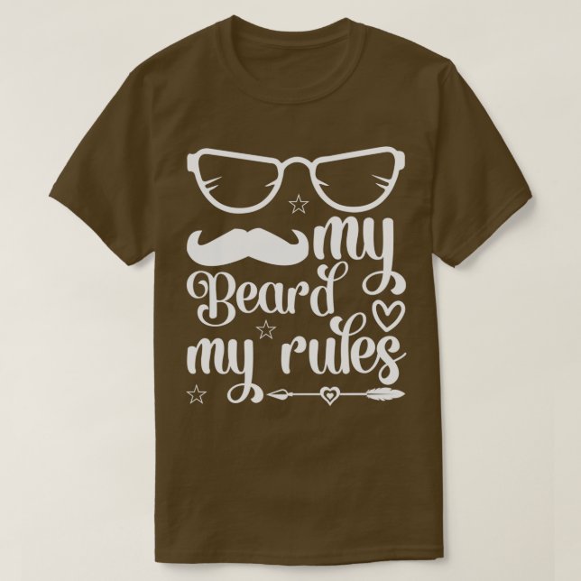 Camiseta Barba Engraçada Oferece à Minha Barba Minhas Regra (Frente do Design)