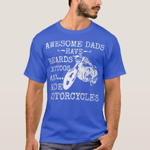 Camiseta Barba Engraçada Pai Incrível Barba Attoos e Motorc