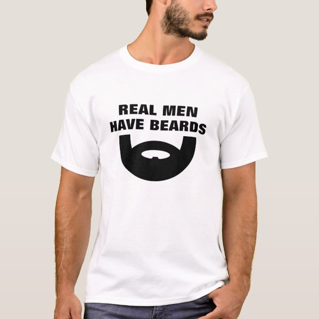 Camiseta barba | Homens de verdade têm barbas (Frente)