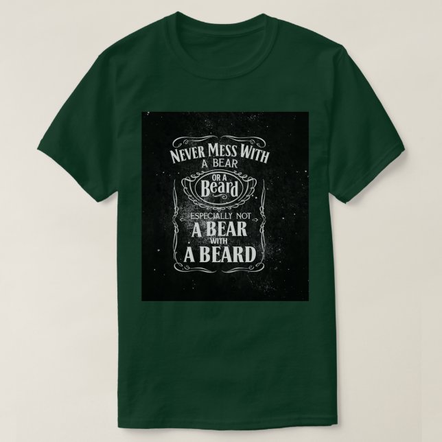 Camiseta Barba Nunca Mora Com Urso Ou Barba Clássica (Frente do Design)