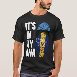 Camiseta Barbadian And Estonian Mix DNA Flag Heritage