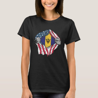 Camiseta Barbadian Blood Inside Me Barbados Flag