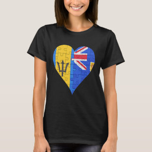 Camiseta Barbadianos Turks E Caicos Flag Heart