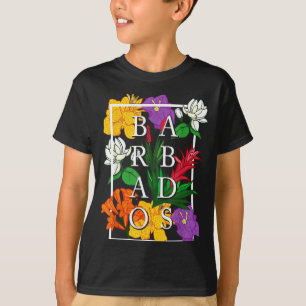 Camiseta Barbados Bajan Orgulho da Flor Silvestre Floral