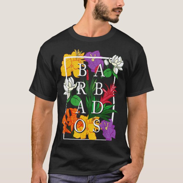 Camiseta Barbados Bajan Wildflower Pride Floral  (Frente)