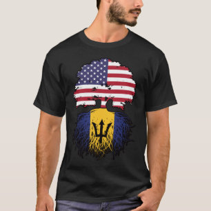 Camiseta Barbados Barbade American Tree Roots Flag