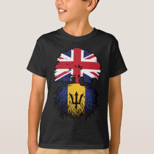 Camiseta Barbados Barbadiano British Tree Roots Flag