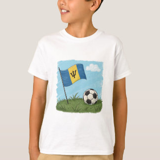 Camiseta Barbados flag and soccer ball