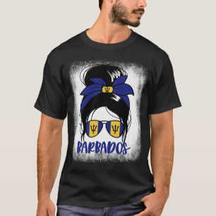 Camiseta Barbados Messy Bun Barbadianos Mulheres Bajan
