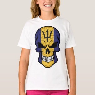 Camiseta Barbados Smiling Skull Flag