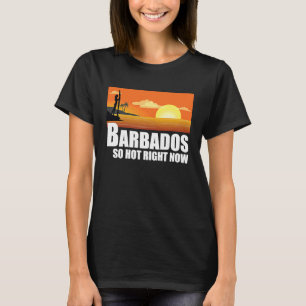 Camiseta Barbados tão quente agora Retro Viagem Beach Vacat