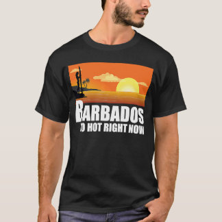 Camiseta Barbados tão quente agora Retro Viagem Beach Vacat