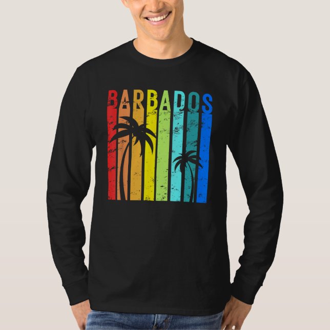 Camiseta Barbados Vintage Design Vacation Caribbean Island  (Frente)