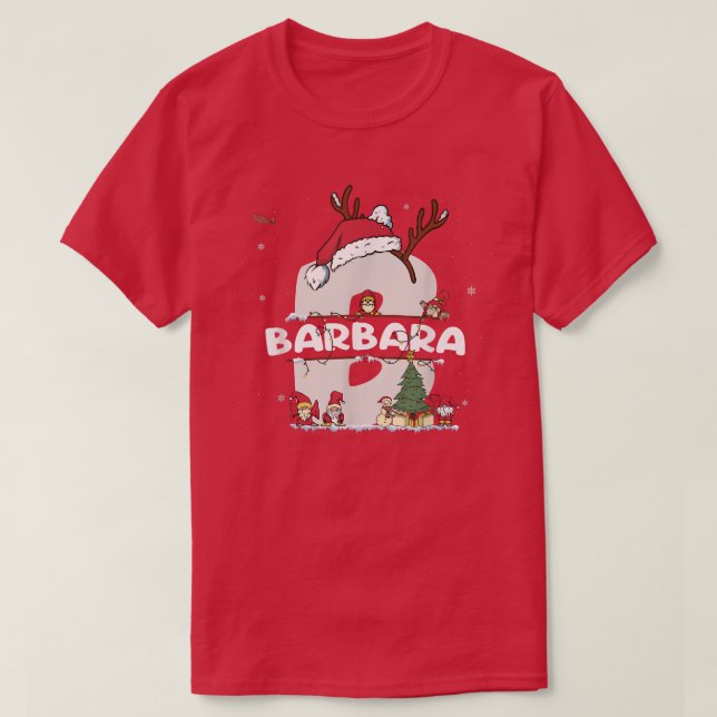 Camiseta Barbara Christmas Shirt w Barbara Name para X engr (Frente do Design)