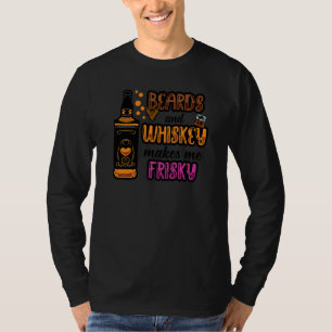 Camiseta Barbas E Uísque Me Fazem Alegre Mamãe Papai Tiros 