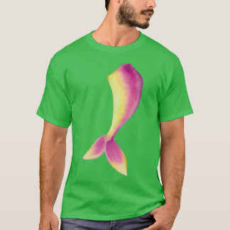 Camiseta Barbatana caudal rosa e amarela