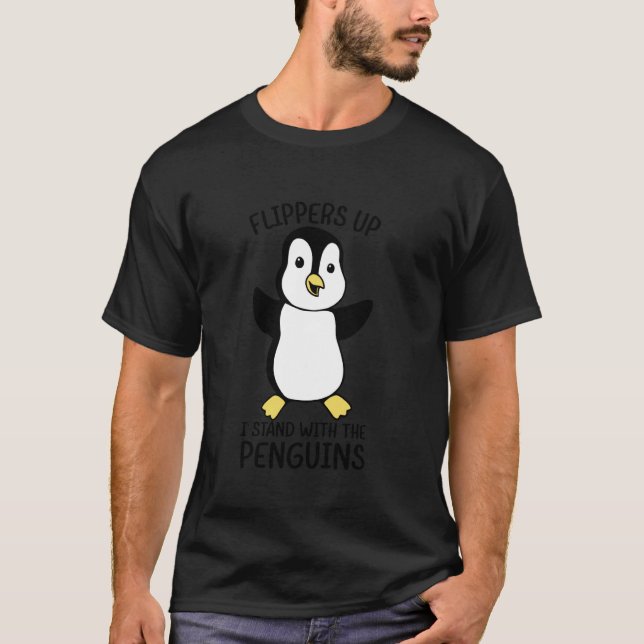 Camiseta Barbatanas Para Cima Eu Fico Com Os Pinguins Canet (Frente)