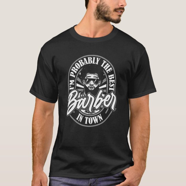 Camiseta Barbearia Afro Haircut Coiffeur Beard Hairstyle (Frente)