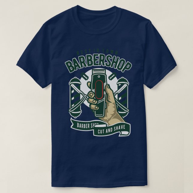 Camiseta barbearia cortada e barbeada (Frente do Design)