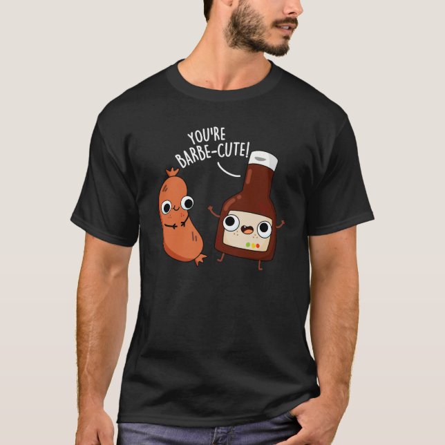 Camiseta Barbecue Engraçado Engraçado Barbe Pun Dark BG (Frente)