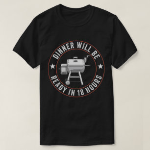 Camiseta Barbecue fumada enfurecida de carne enfumada com P