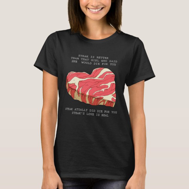Camiseta Barbecue meat heart love steak  saying (Frente)