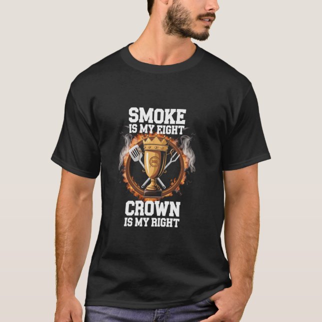 Camiseta Barbecue Smoue é o meu CHURRASCO de Comida C (Frente)