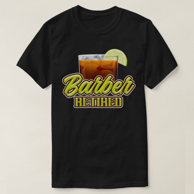 Camiseta Barbeiro cansado relaxando com bebida (Frente do Design)