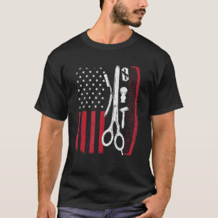 Camiseta Barbeiro legal Americano Para Homens Cortando 4 Ca